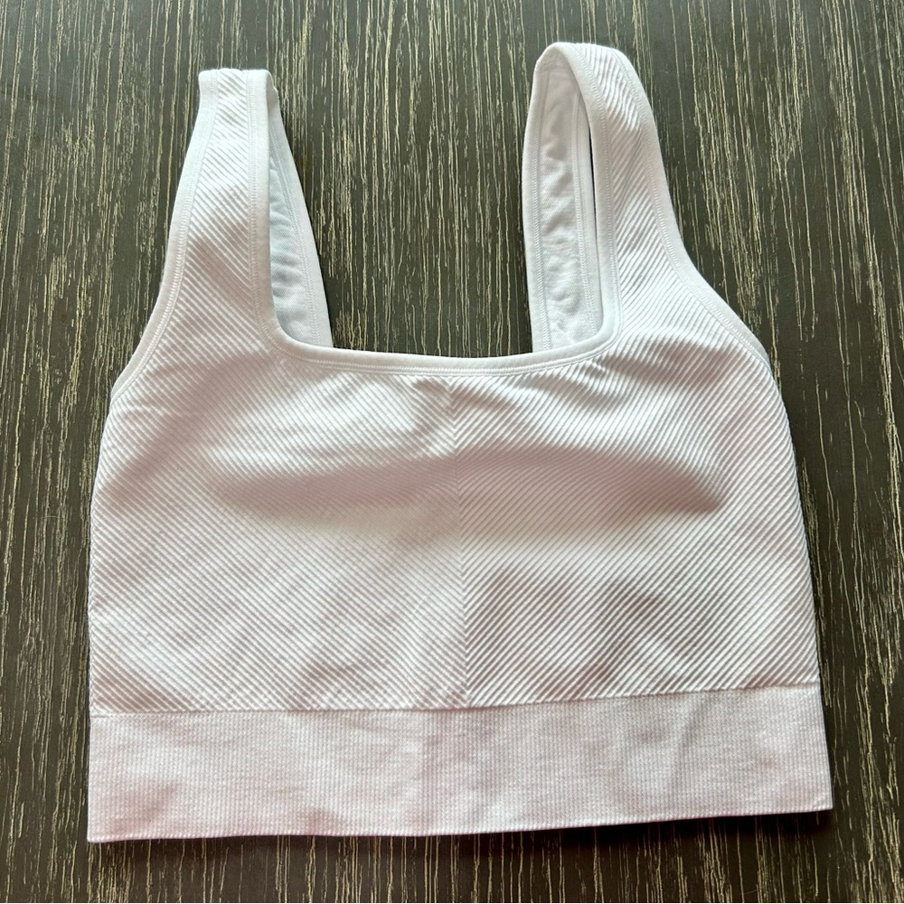 All in Motion White Crop Top with Square Neckline